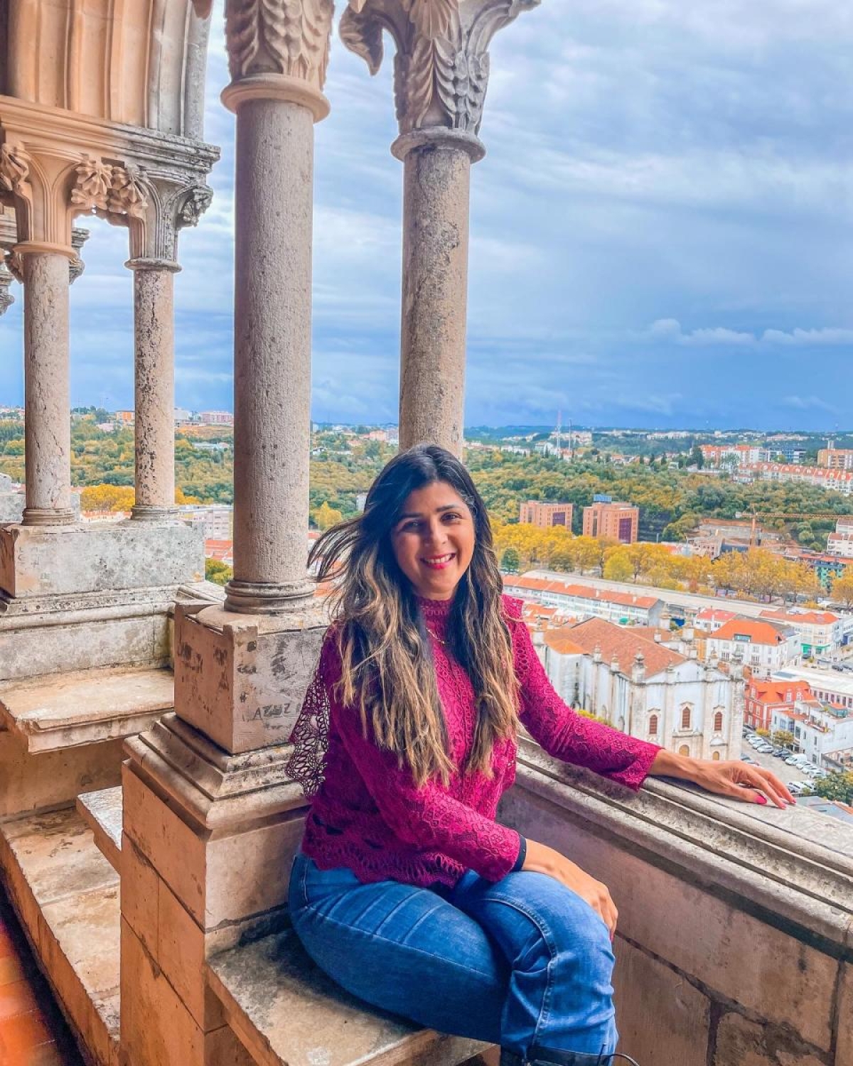 O roteiro começou pelo Castelo de Leiria, com uma bela vista da cidade - Foto: Arquivo Pessoal | Carla Passos