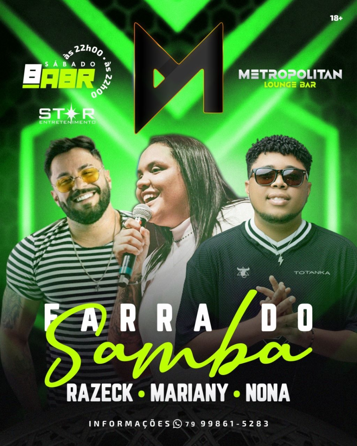 Metropolitan apresenta "Farra do Samba" com Razeck - Imagem: Divulgação | Metropolitan