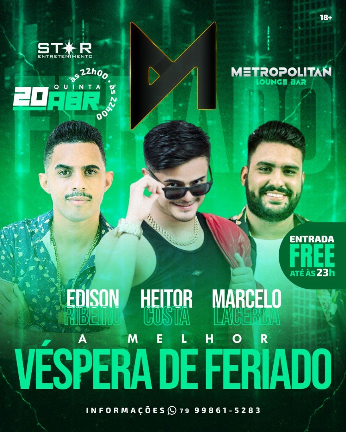 Grandes atrações farão a melhor véspera de feriado no Metropolitan - Imagem: Divulgação | Metropolitan