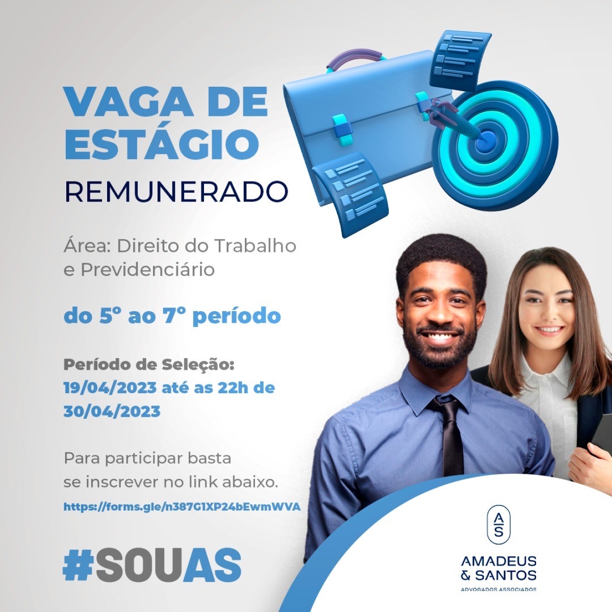 A&S Advogados Associados abre vaga para estagiário em Aracaju - Imagem: Divulgação