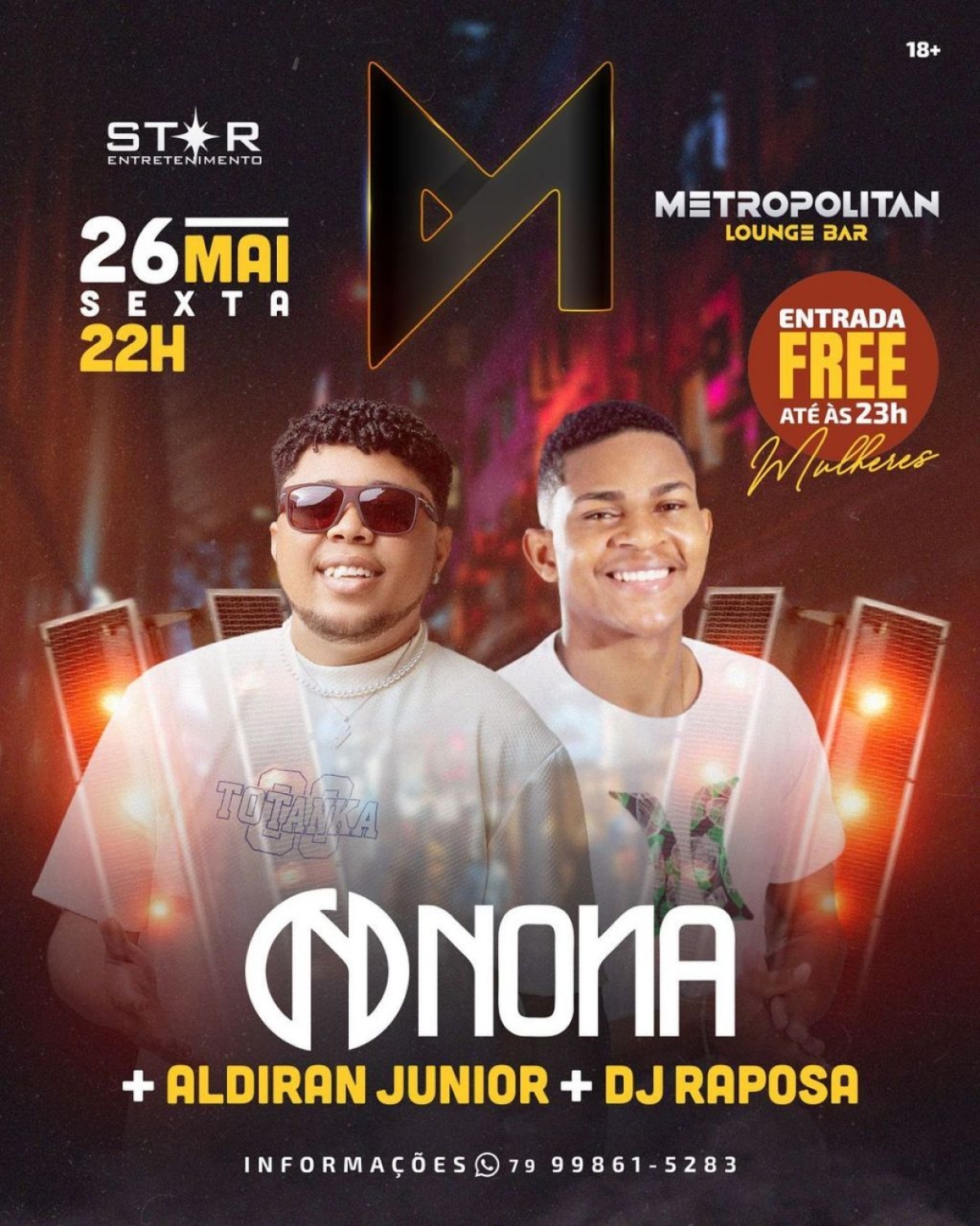 Nona e Aldiran Junior comandam noite no Metropolitan - Imagem: Divulgação | Metropolitan