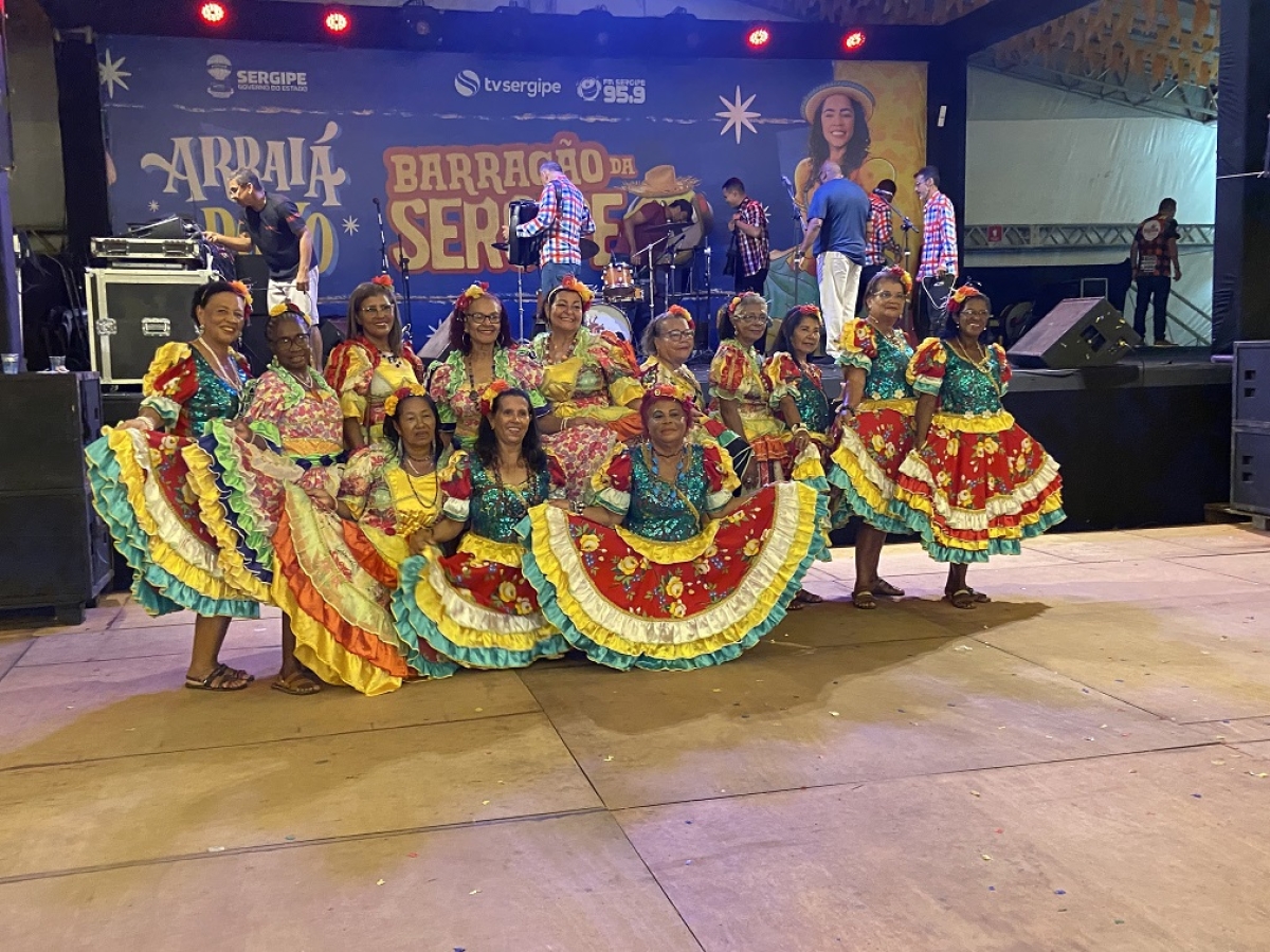 Mesmo com a saudade e a ausência de sua líder, a energia e a alegria tradicionais do grupo se
mantiveram vivas - Foto: Marco Ferro | Governo de Sergipe