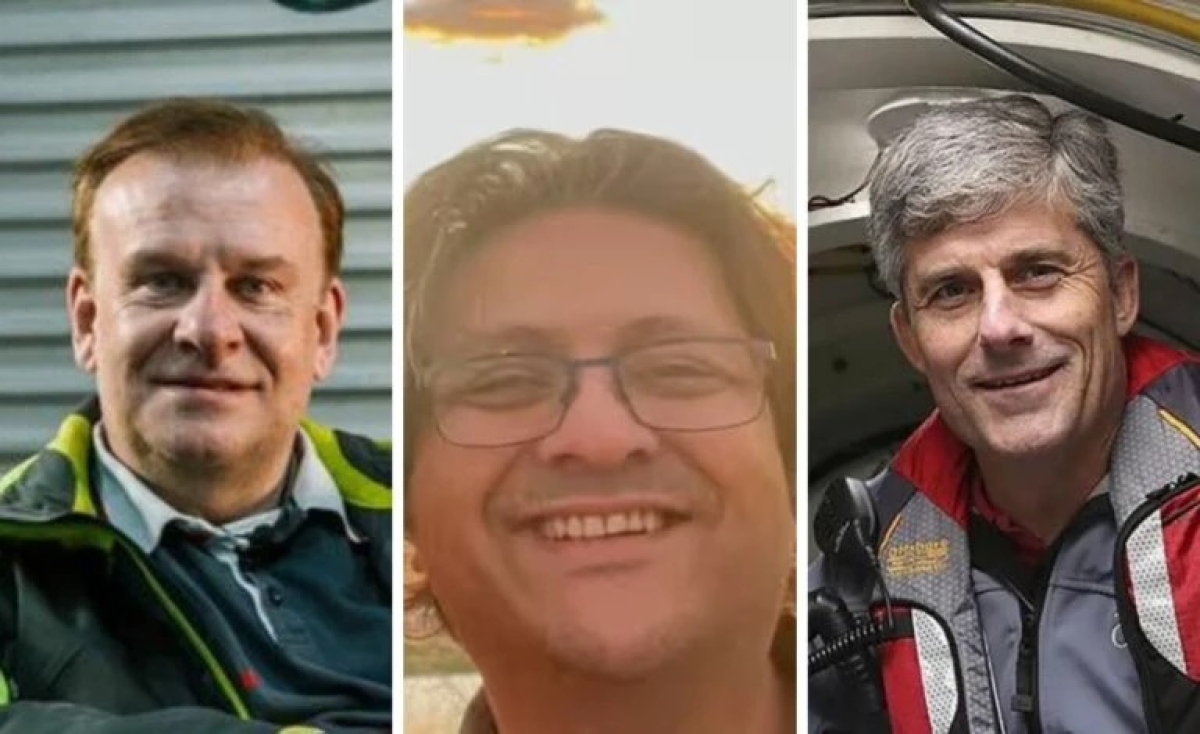 Hamish Harding, Shahzada Dawood e Stockton Rush - Fotos: Reprodução redes sociais | OceanGate | Divulgação