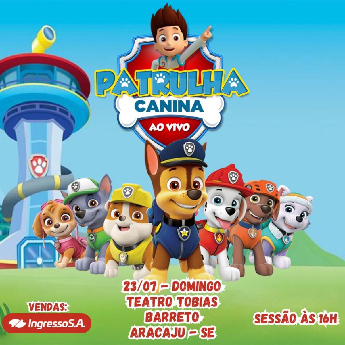 Teatro Tobias Barreto recebe peça "Patrulha Canina Ao Vivo" - Imagem: Divulgação