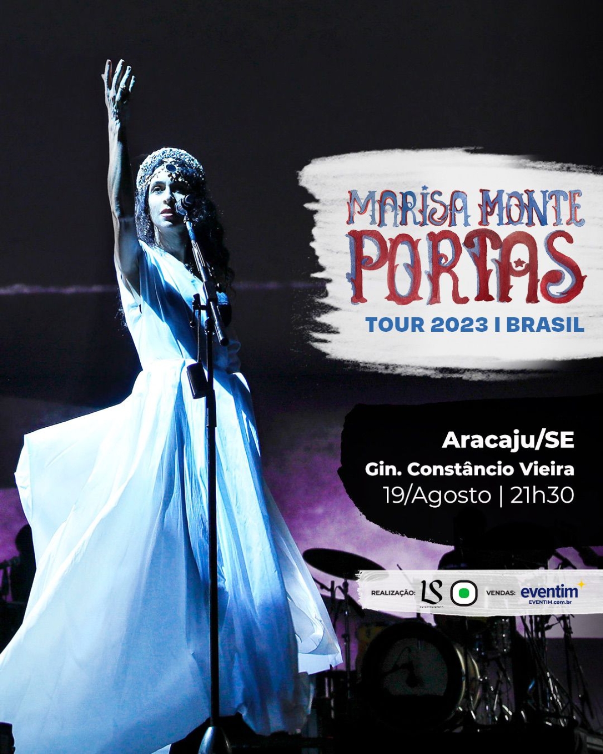 Marisa Monte apresenta turnê "Portas" no dia 19 de agosto em Aracaju - Imagem: Divulgação