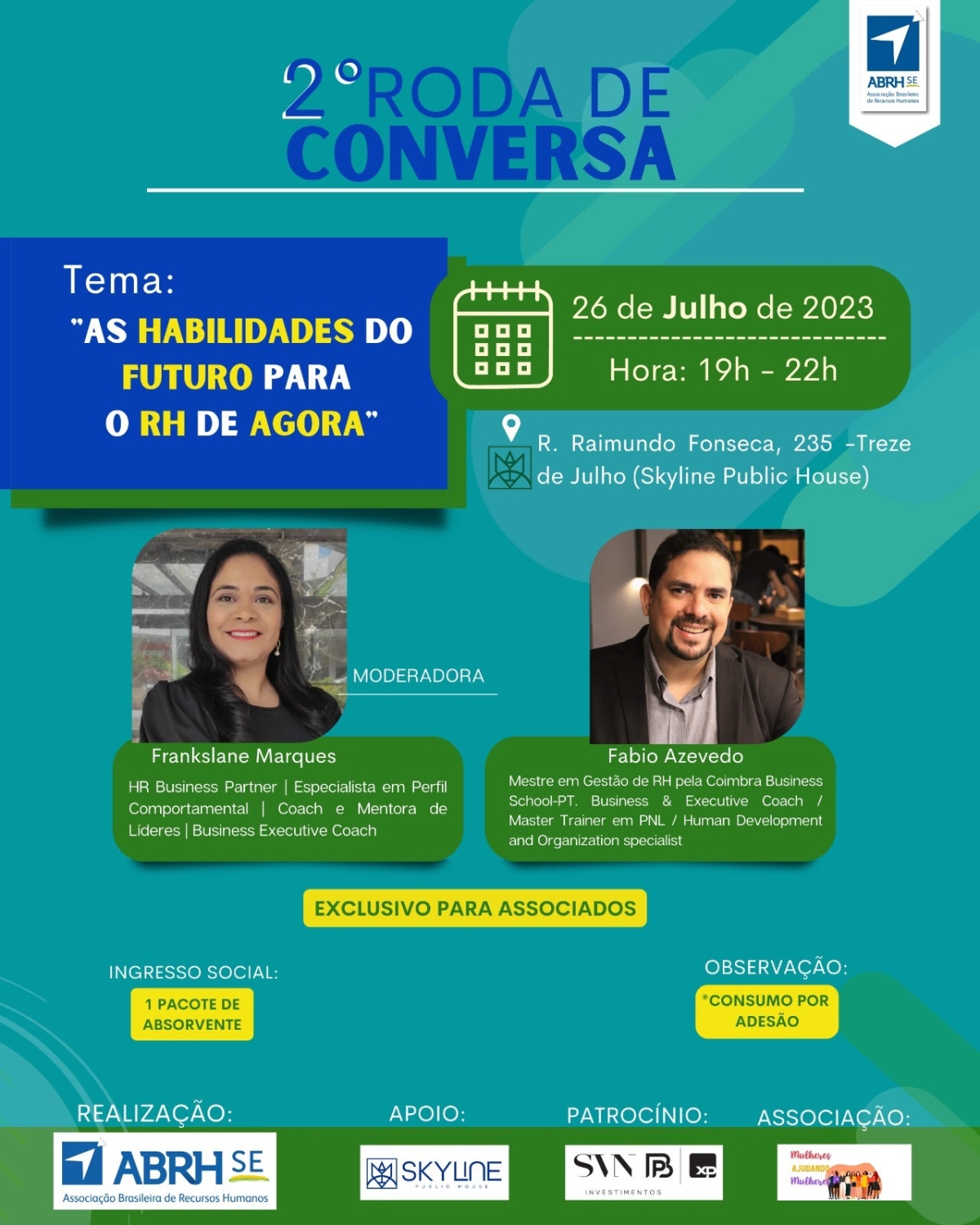 2° roda de conversa da ABRH-SE - Imagem: Divulgação | ABRH-SE 2° roda de conversa da ABRH-SE - Imagem: Divulgação | ABRH-SE