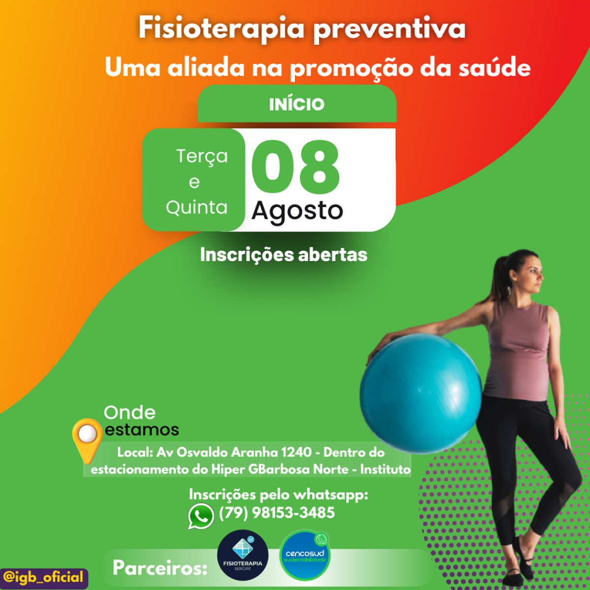 Fisioterapia Preventiva gratuita no GBarbosa Hiper Norte - Imagem: Divulgação Fisioterapia Preventiva gratuita no GBarbosa Hiper Norte - Imagem: Divulgação