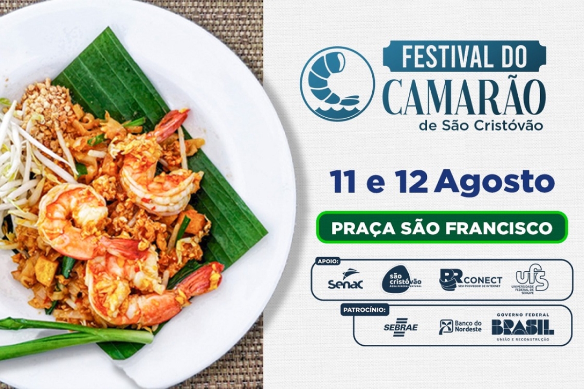 Festival do Camarão acontece em São Cristóvão - Imagem: Divulgação