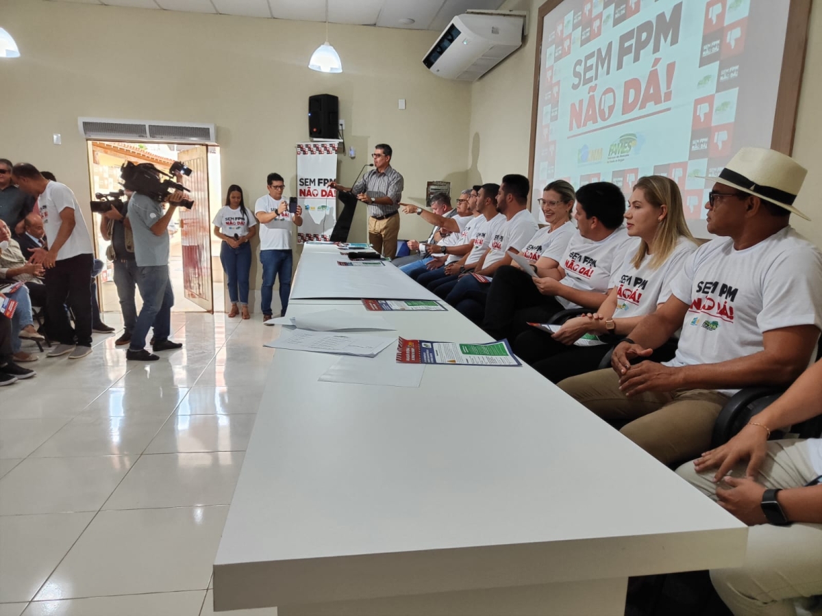 Queda de FPM e arrecadação dos municípios foram apresentadas durante coletiva de imprensa realizada pela FAMES - Foto: Innuve Comunicação Queda de FPM e arrecadação dos municípios foram apresentadas durante coletiva de imprensa realizada pela FAMES - Foto: Innuve Comunicação