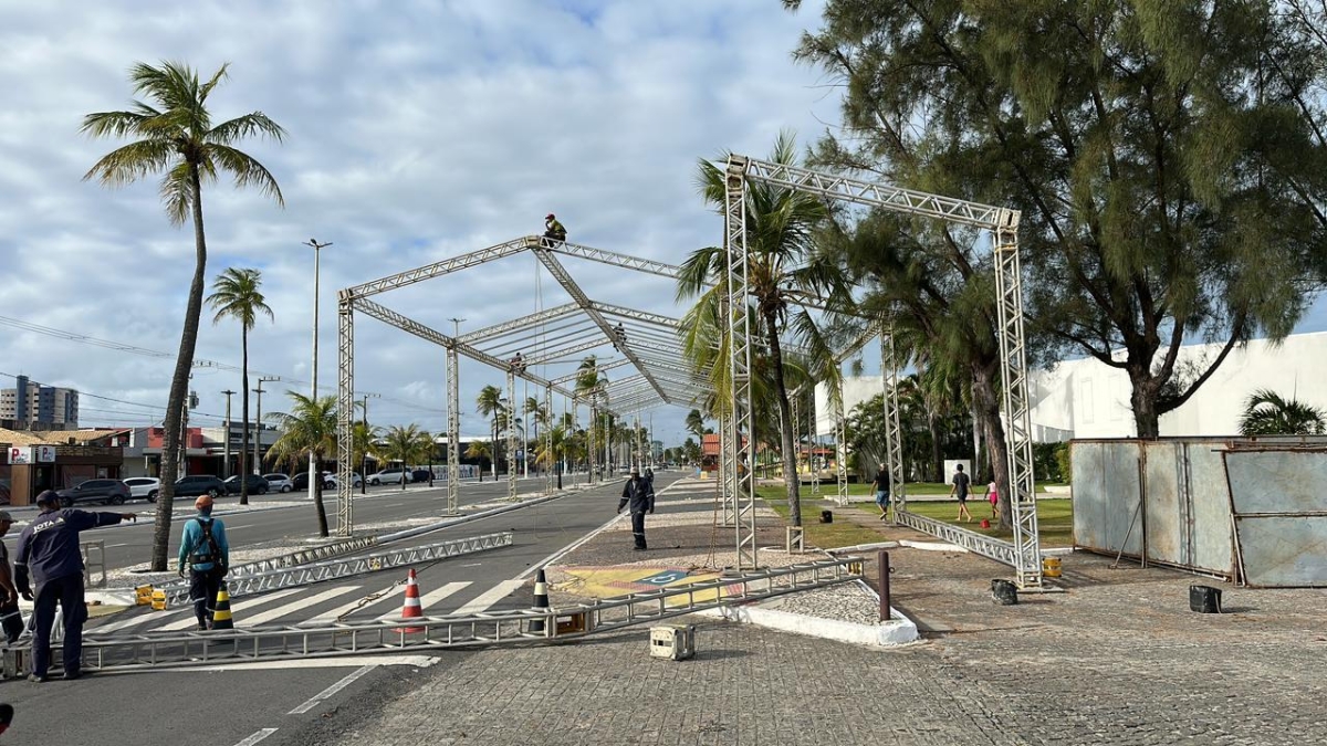 Montagem do Camarote Aju - Foto: Assessoria de Imprensa Pré-Caju 2023