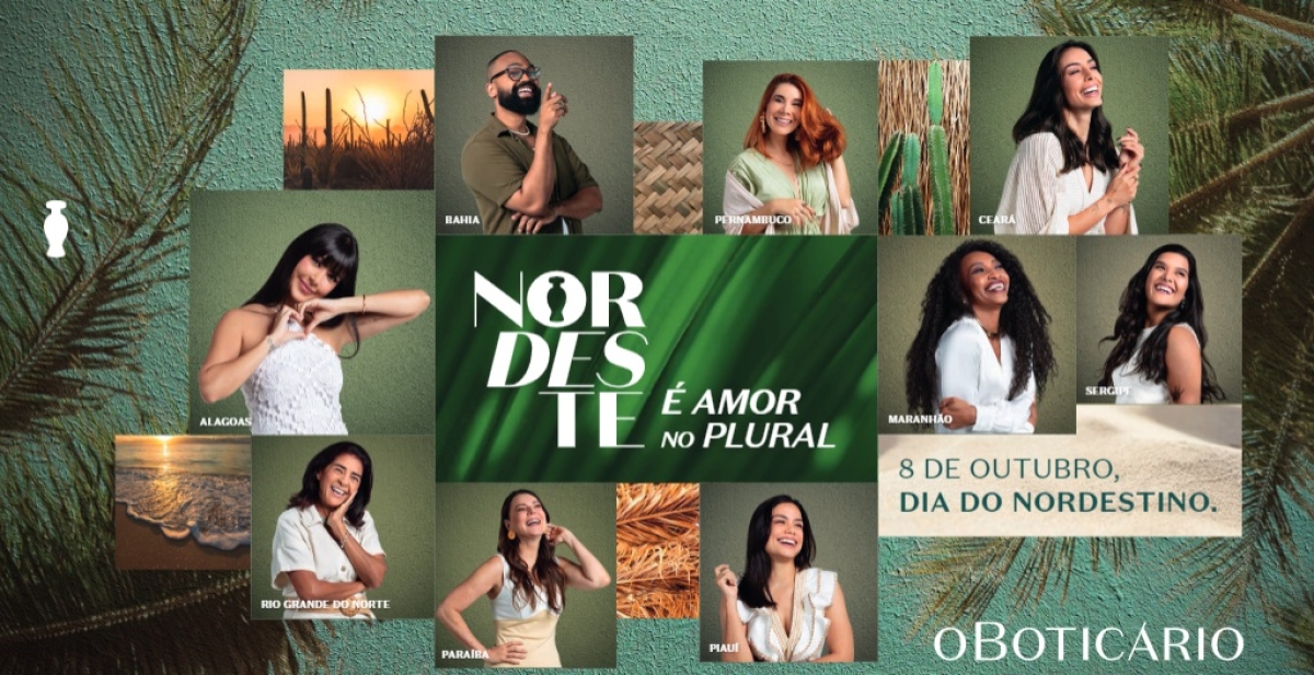 No Dia do Nordestino, Boticário exalta pluralidade do Nordeste em campanha com influenciadores - Imagem: Divulgação | O Boticário