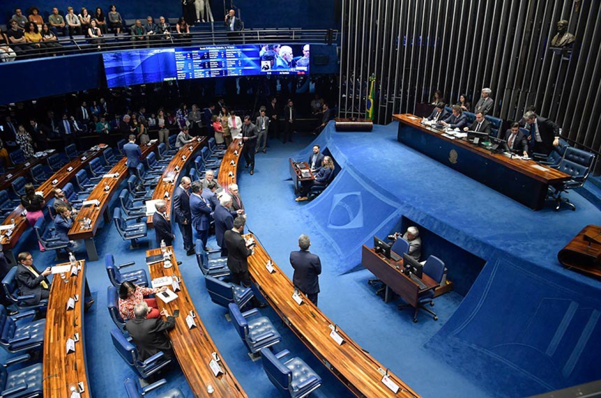 Sessão plenária do Senado realizada nesta terça-feira (24) aprovou gratificação para defensores públicos da União - Foto: Jonas Pereira | Agência Senado