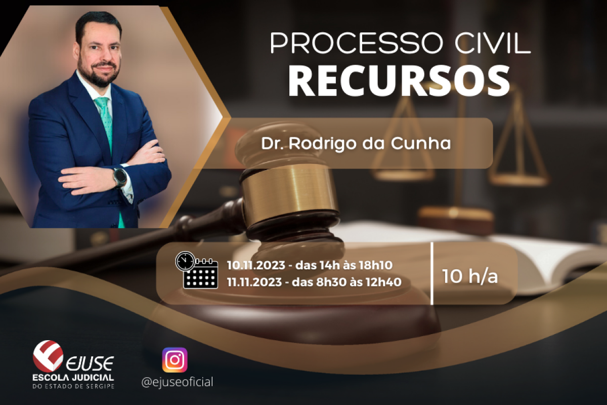 Ejuse abre inscrições para o curso "Processo Civil - Recursos" - Imagem: Divulgação