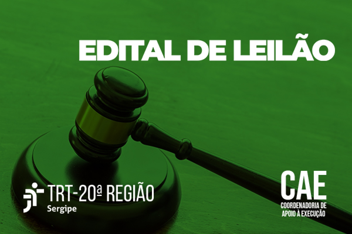 Leilão Ordinário do TRT-20 acontece no dia 10/11 - Imagem: TRT20