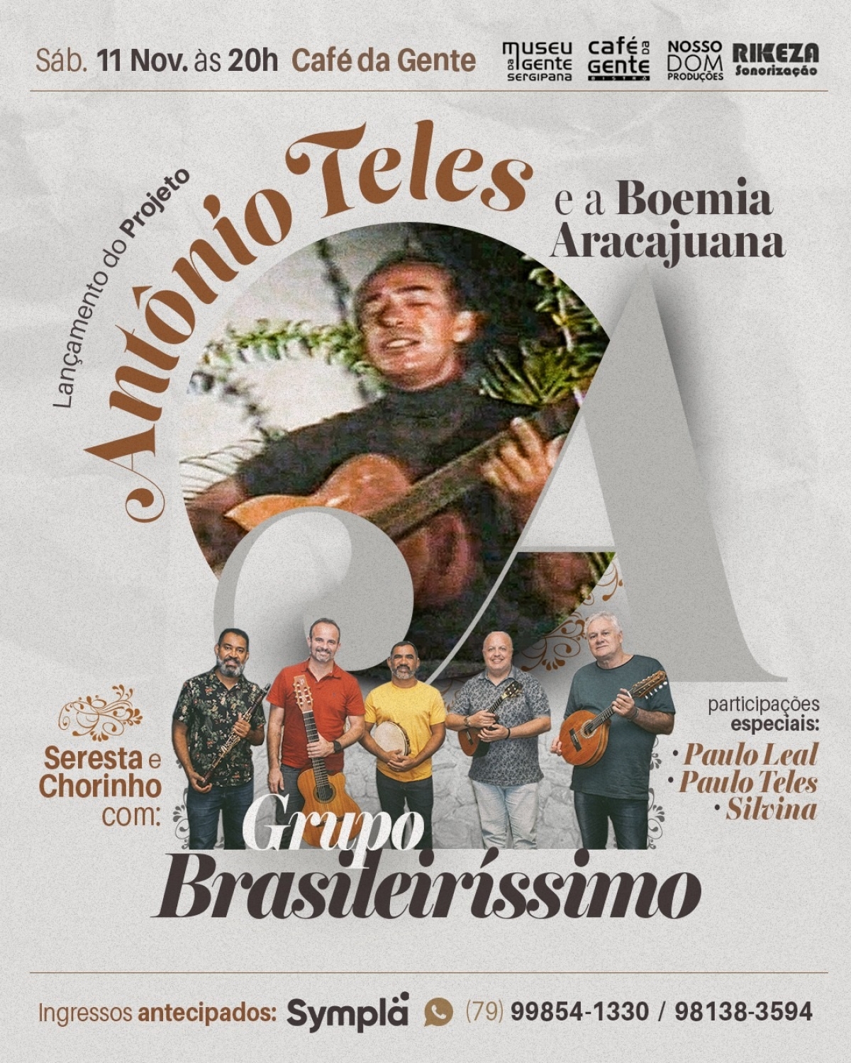 Antônio Teles e a Boemia Aracajuana serão revividos neste sábado no Café da Gente Sergipana - Imagem: Divulgação