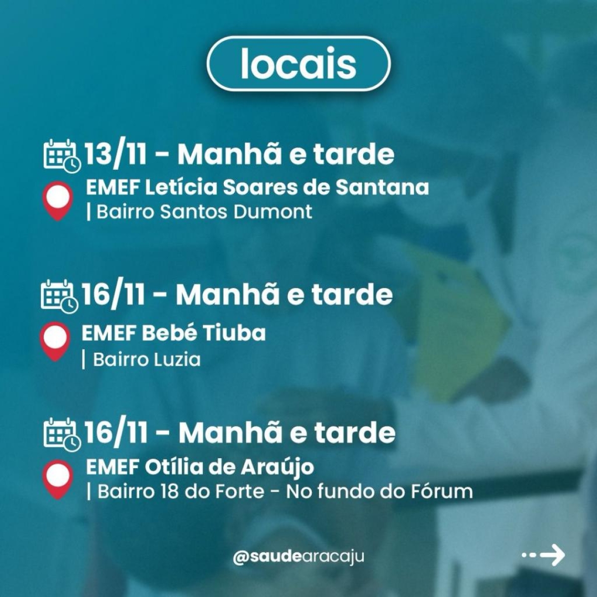 Arte: Ascom | SMS | Prefeitura de Aracaju
