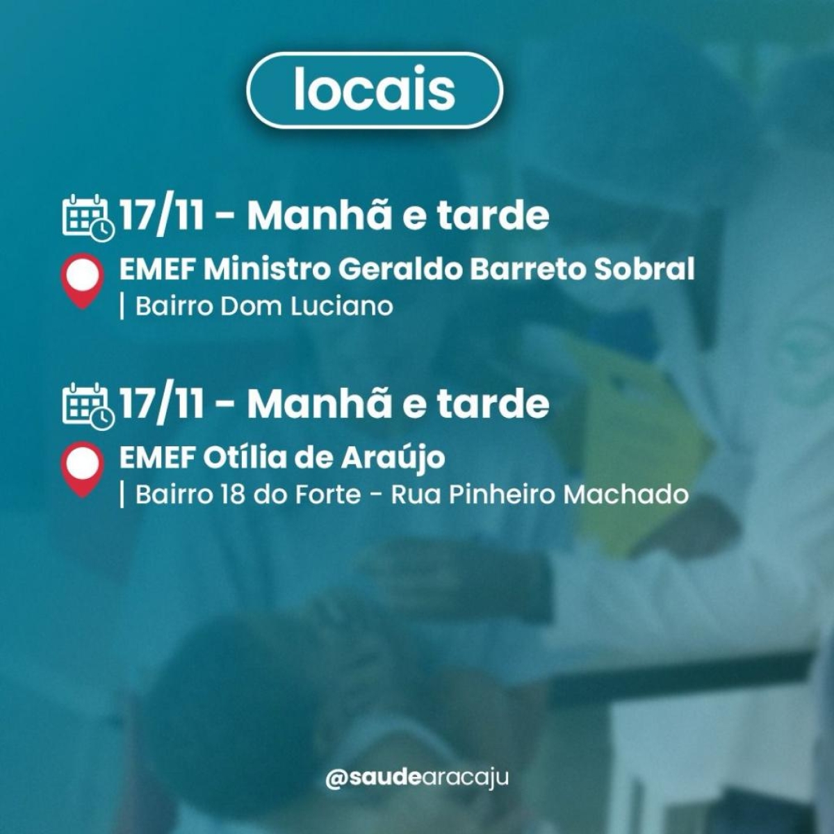 Arte: Ascom | SMS | Prefeitura de Aracaju