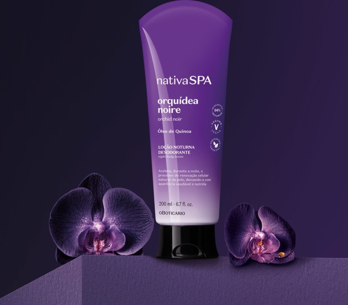 Loção Noturna Desodorante Corporal Nativa SPA Orquídea Noire 200ml - Imagem: Divulgação | O Boticário