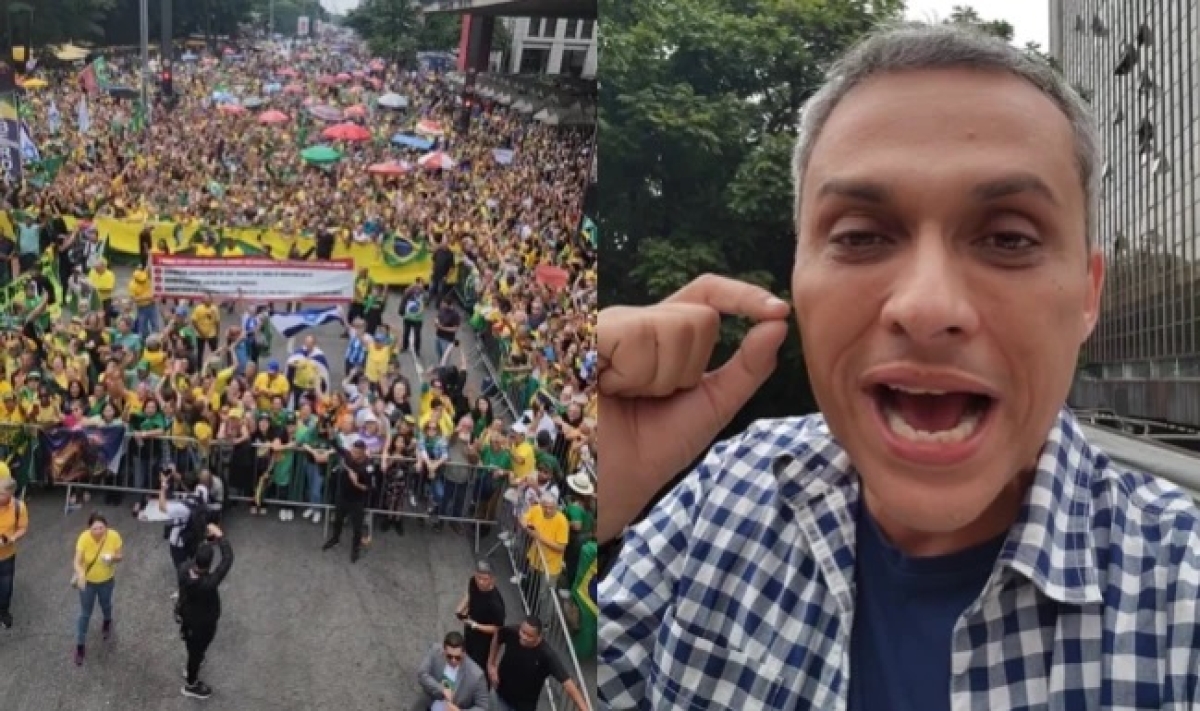 Gustavo Gayer na manifestação da Avenida Paulista - Foto: Reprodução | Instagram