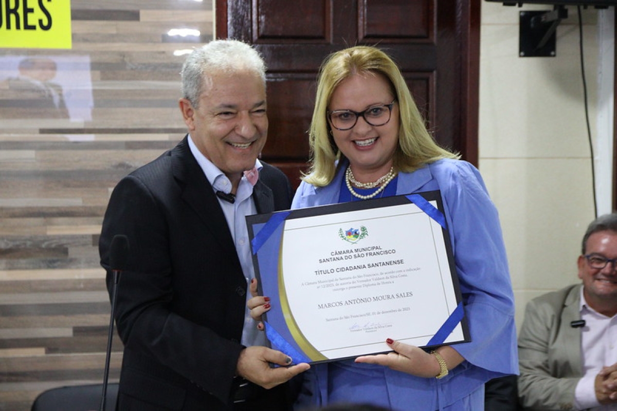 Diretor Regional do Senac/SE, Marcos Sales, é o mais novo cidadão santanense - Foto: Senac Sergipe