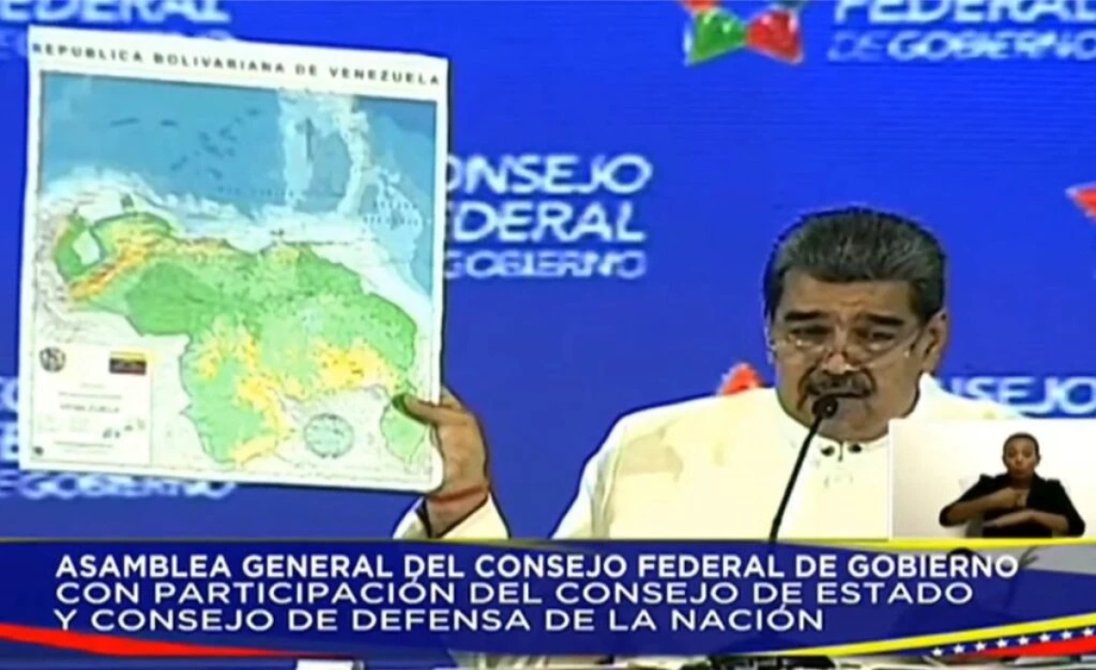 Nicolás Maduro mostra novo mapa da Venezuela - Foto: Print de vídeo | YouTube | Nicolás Maduro
