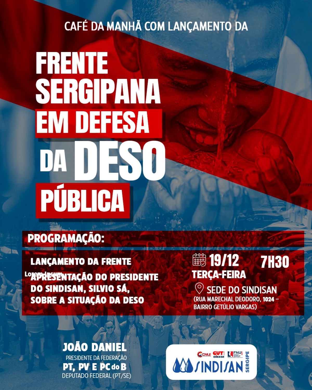 Frente Sergipana em Defesa da DESO Pública - Imagem: Sindisan