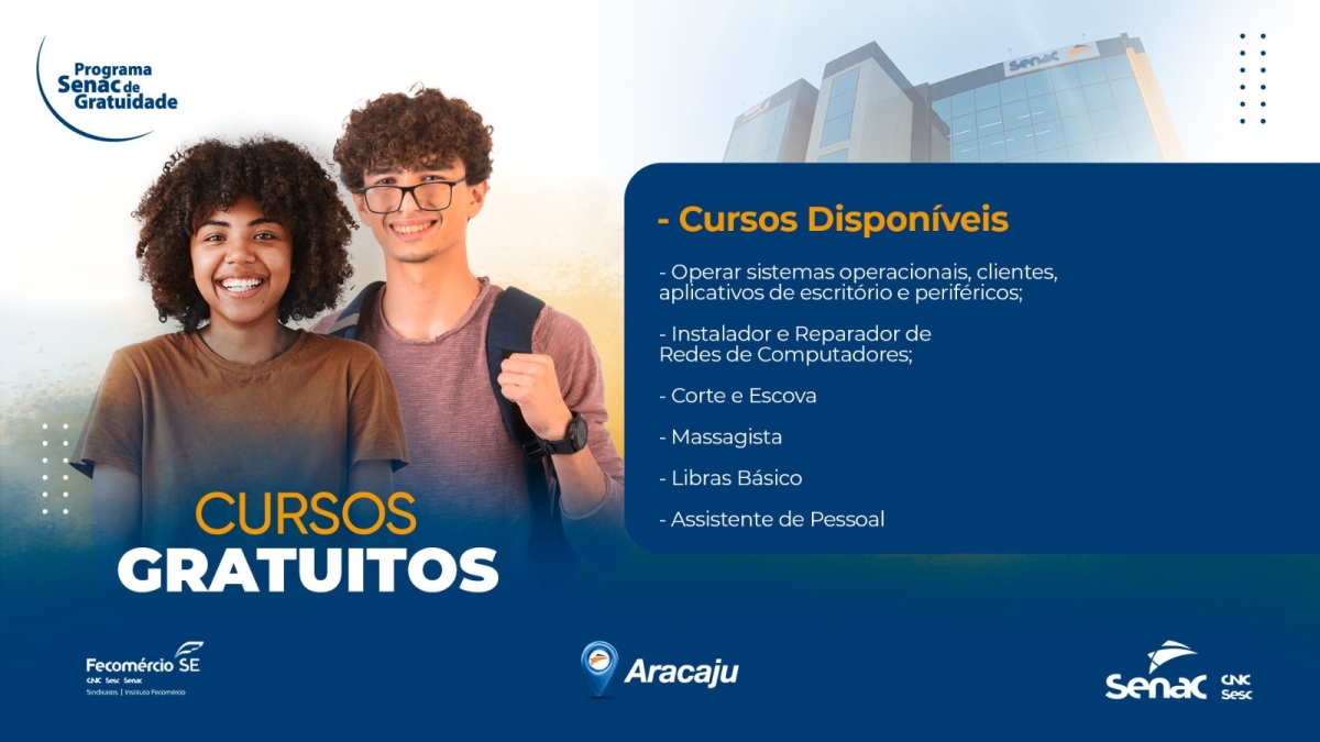 Senac Sergipe oferta cursos gratuitos - Imagem: Senac Sergipe