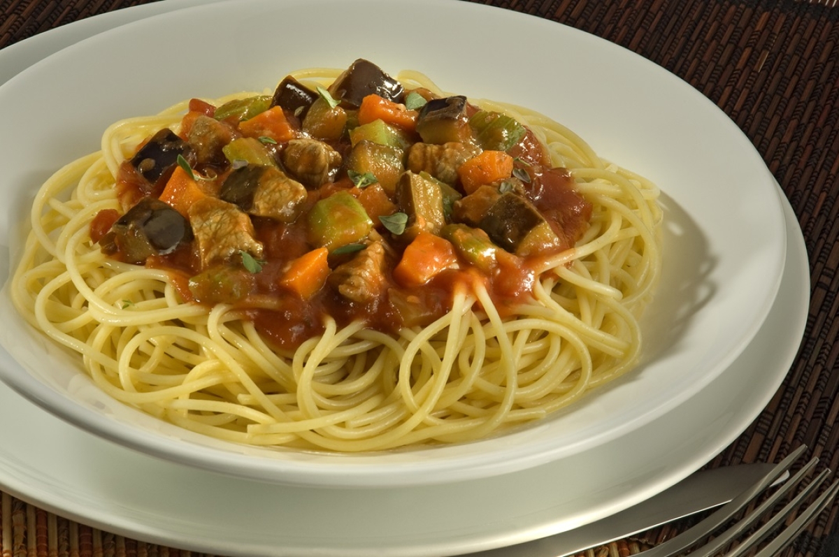 Espaguete ao Molho de Berinjela com Carne - Foto: Divulgação | Marca Fortaleza