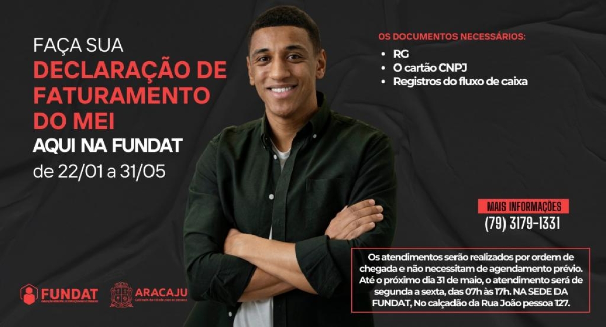 Fundat realizará Declaração de Faturamento Anual gratuita para os MEI - Arte: Ascom | Fundat | Prefeitura de Aracaju