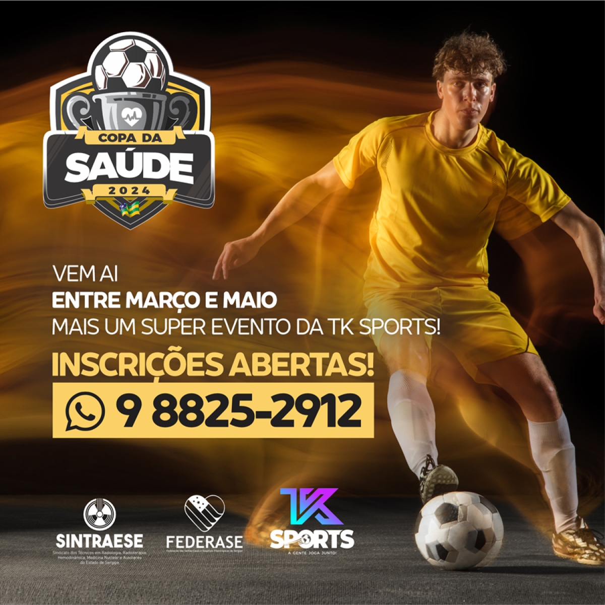 A TK SPORTS em parceria com o SINTRAESE estará realizando a Copa da Saúde de Futebol - Imagem: TK SPORTS