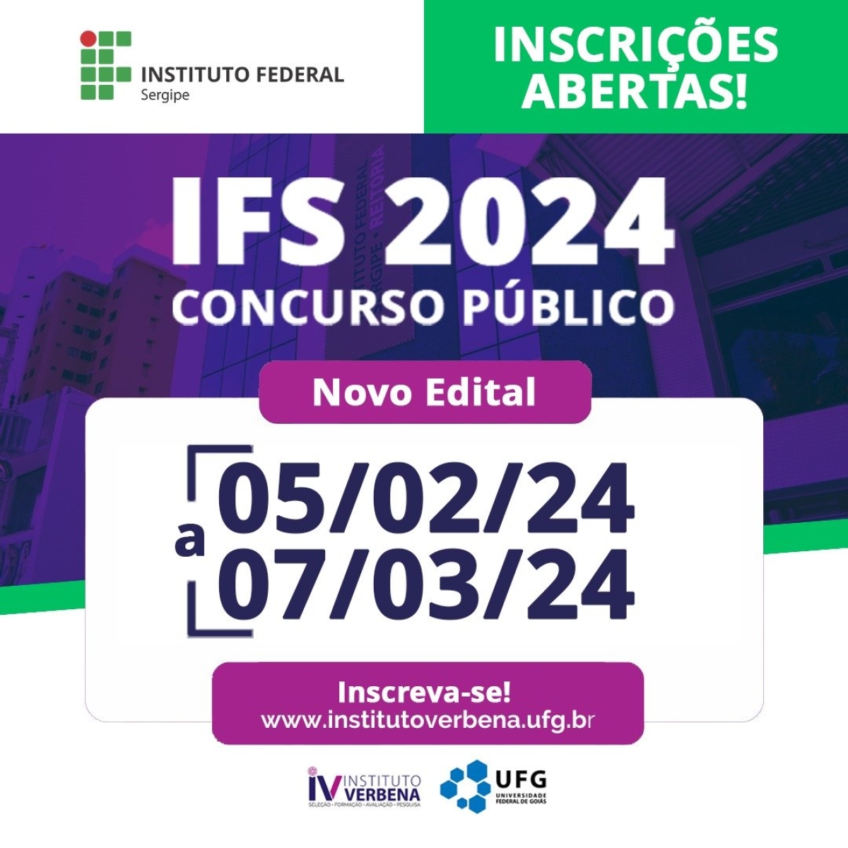 IFS abre inscrições para concurso de Técnico Administrativo em Educação - Imagem: Divulgação