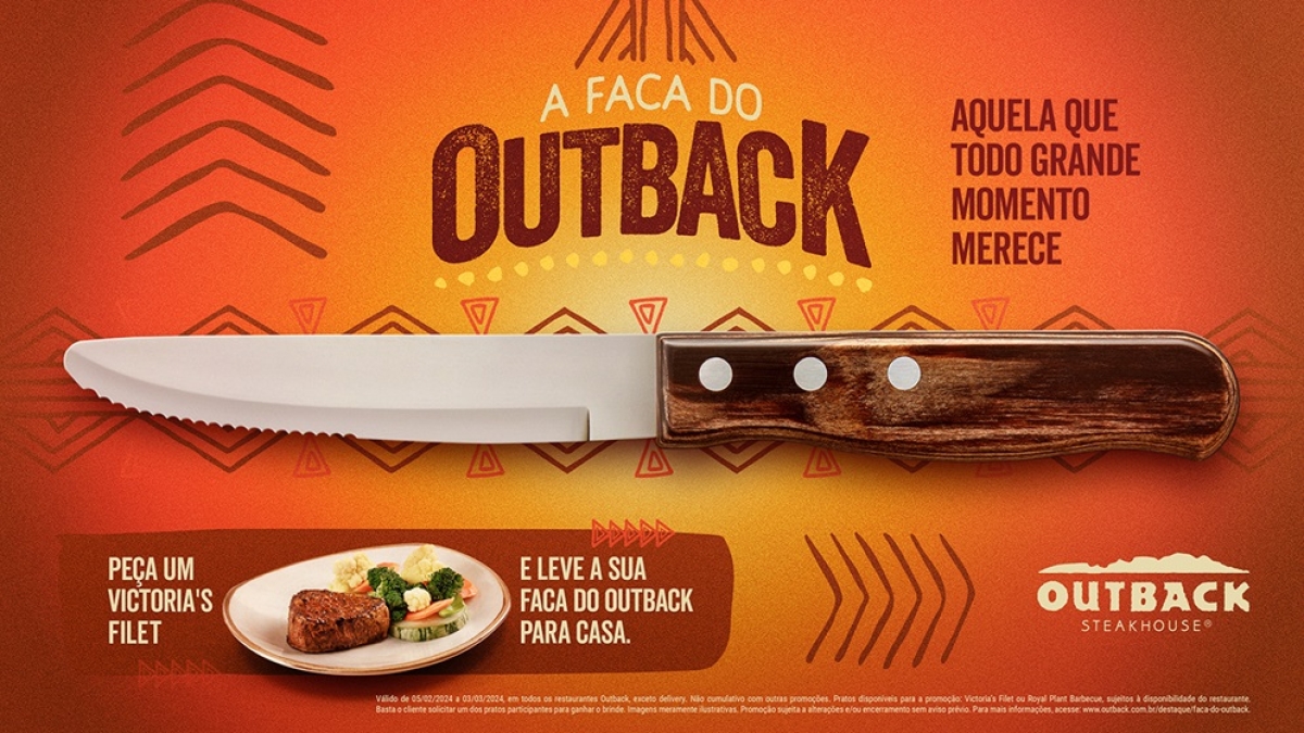 Outback presenteia fãs com sua famosa faca para steaks - Foto: Arquivo Outback