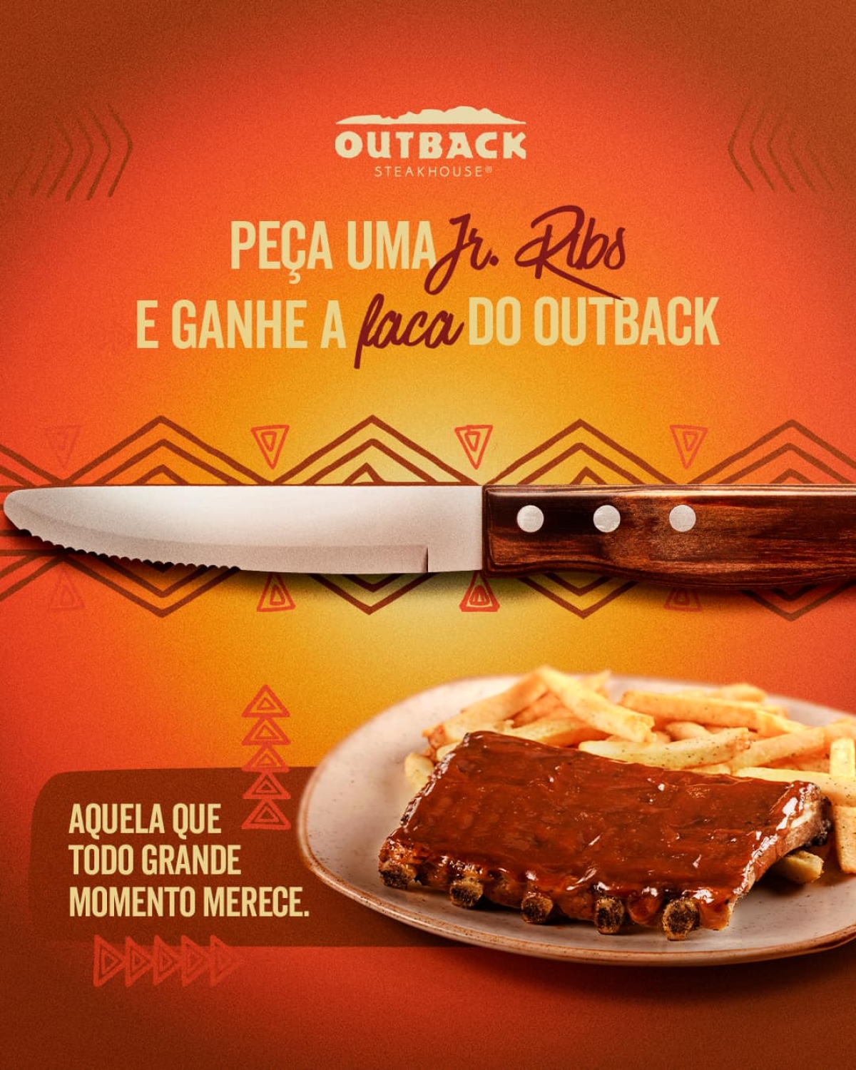 Outback amplia chances de ganhar faca icônica para steaks - Imagem: Divulgação Outback amplia chances de ganhar faca icônica para steaks - Imagem: Divulgação