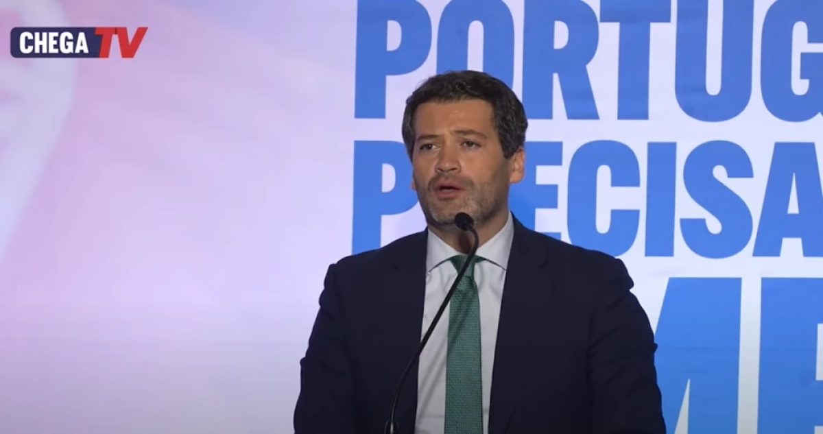 Deputado português André Ventura, líder do partido de direita Chega - Foto: Reprodução | Print de vídeo YouTube | CHEGA TV