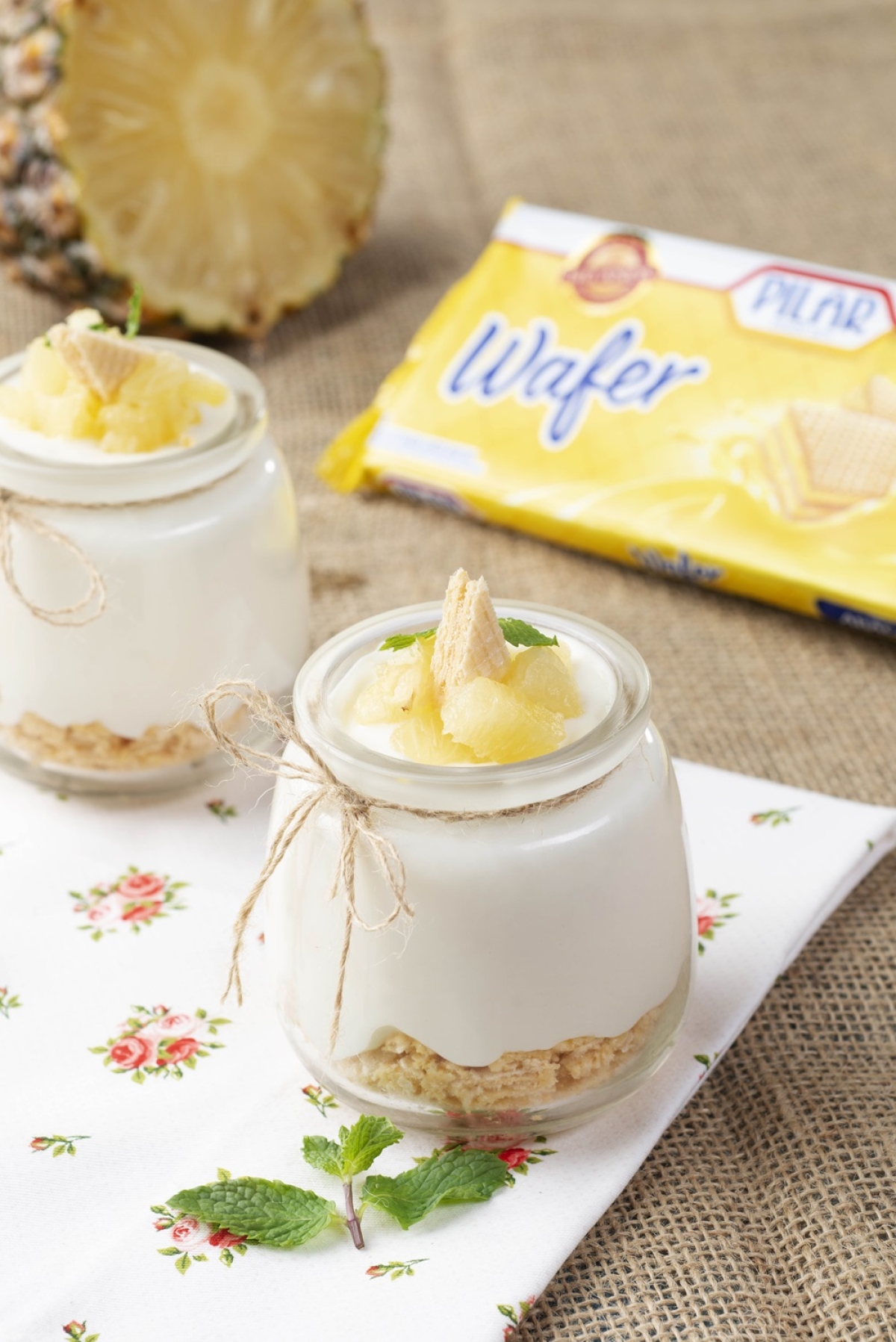 Tacinha de Creme de Coco com Wafer de Abacaxi - Foto: Marca Pilar | Divulgação Tacinha de Creme de Coco com Wafer de Abacaxi - Foto: Marca Pilar | Divulgação