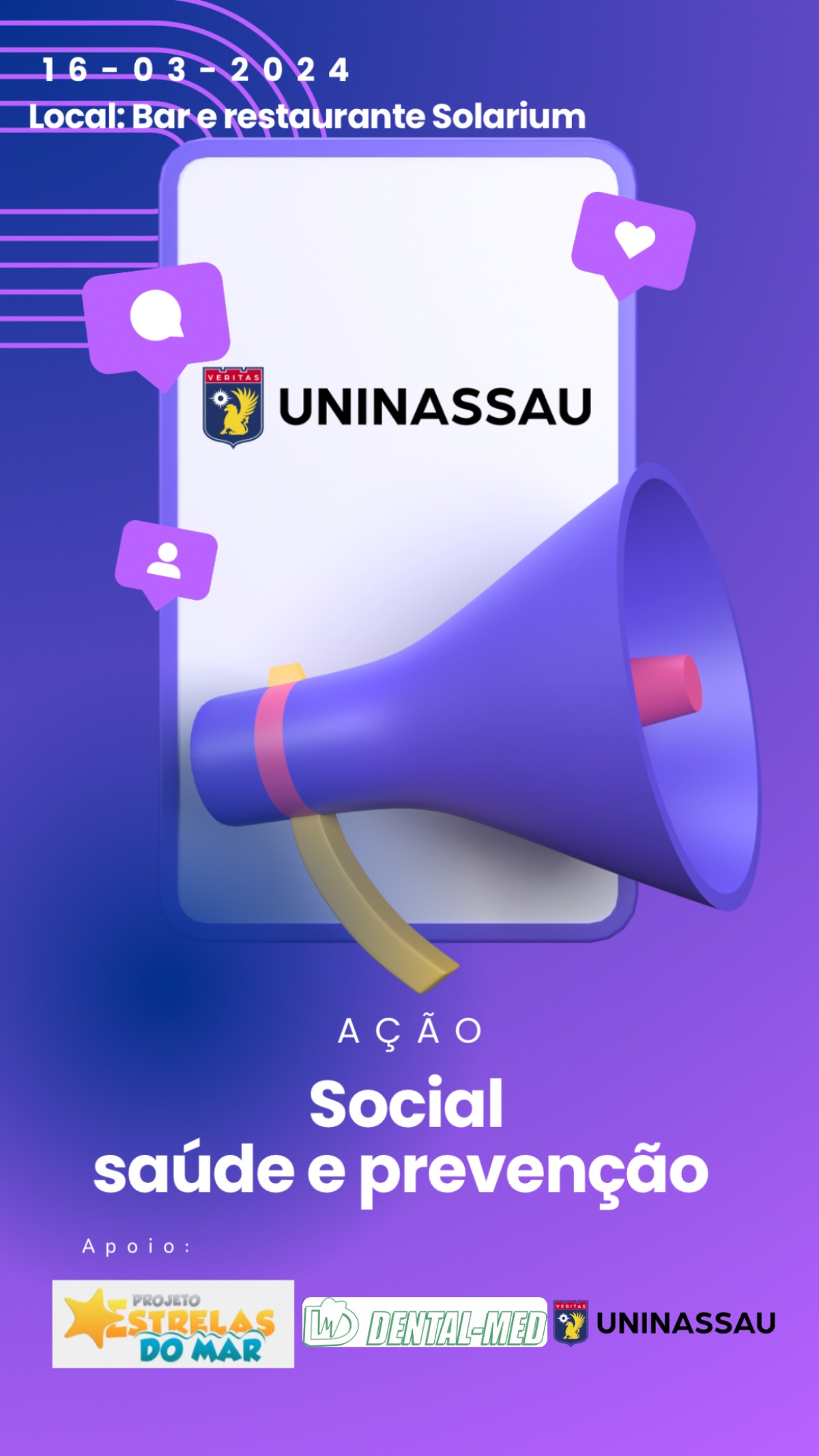 Ação gratuita de saúde acontece na Praia de Aruanda - Imagem: Divulgação | UNINASSAU