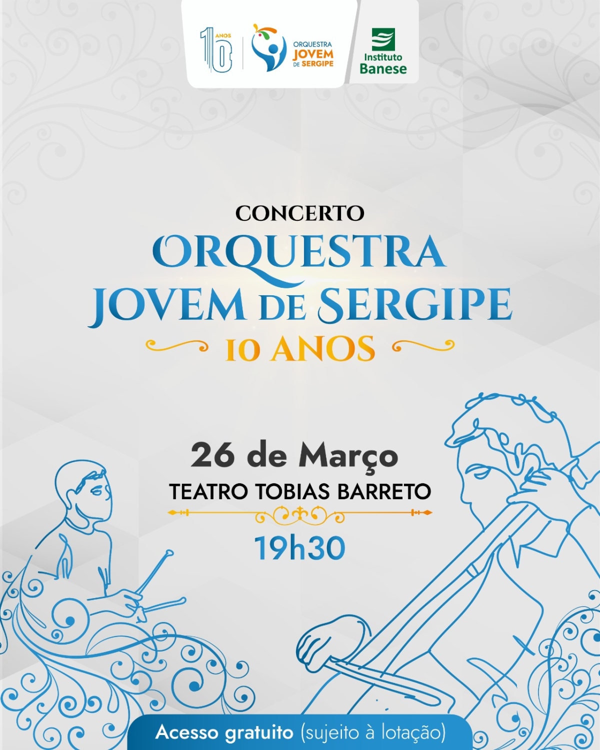 Orquestra Jovem de Sergipe comemora 10 anos com Concerto no Teatro Tobias Barreto - Imagem: Divulgação