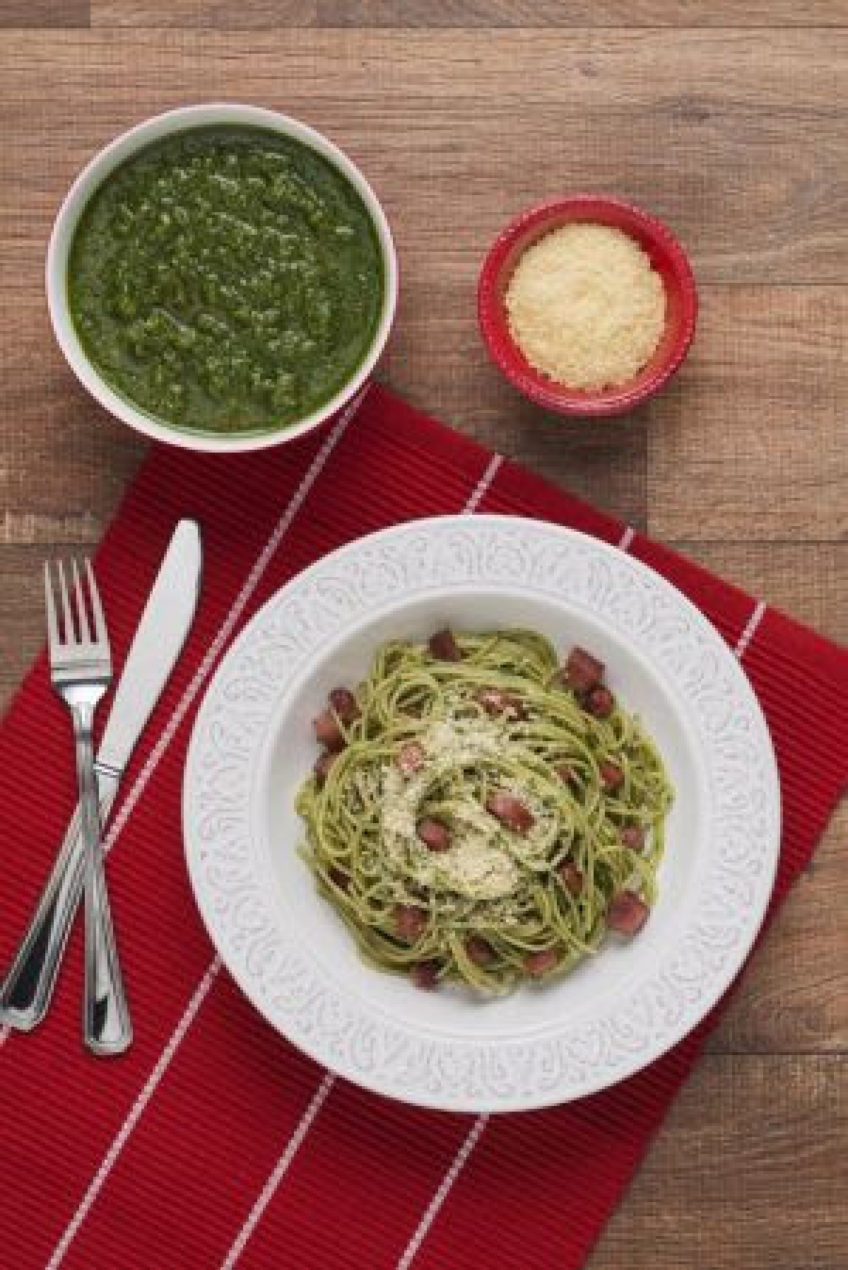 Espaguete com Pesto de Coentro - Foto: Marca Pilar/Divulgação