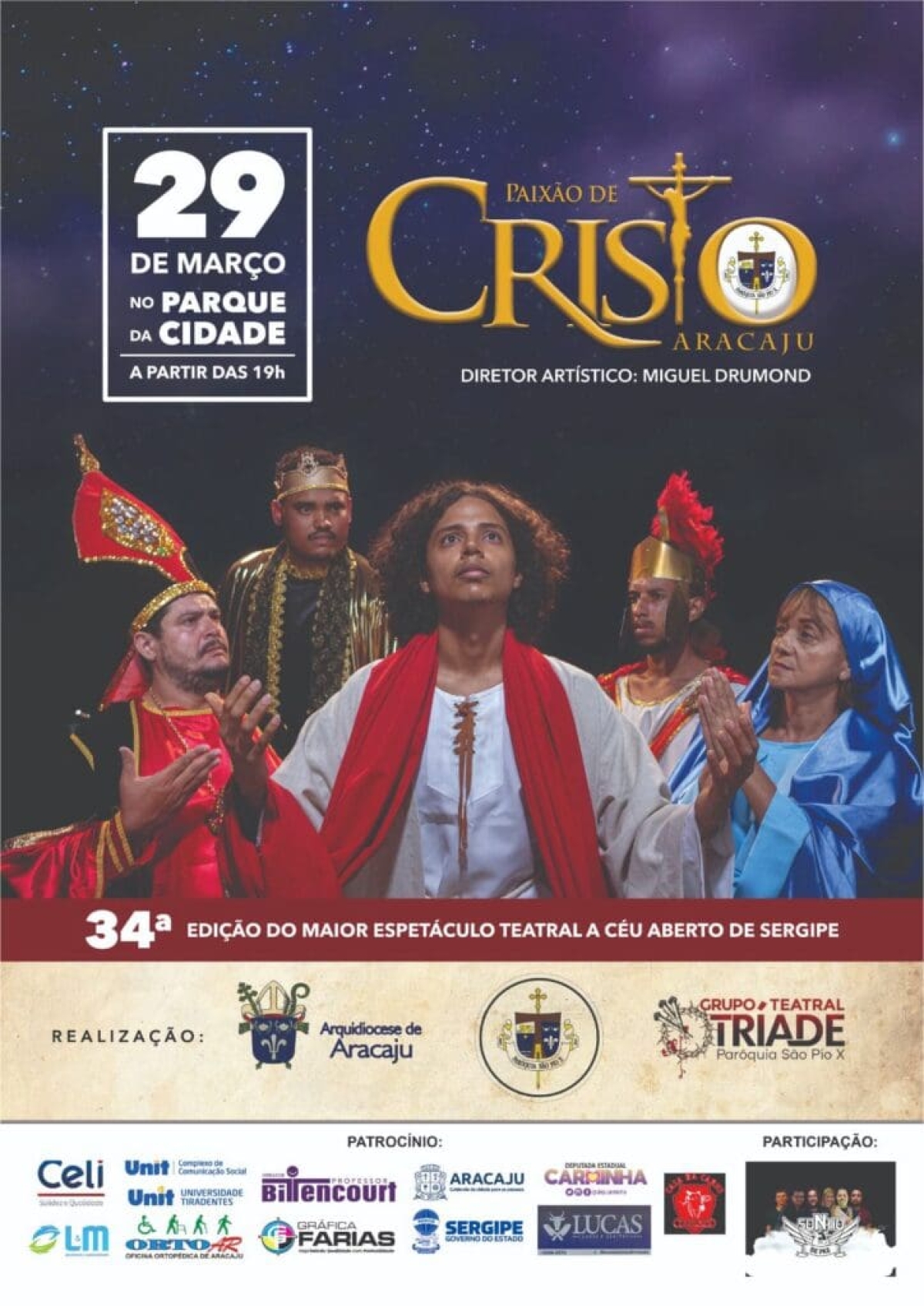 Aracaju terá o maior espetáculo teatral ao ar livre do estado - Imagem: Divulgação