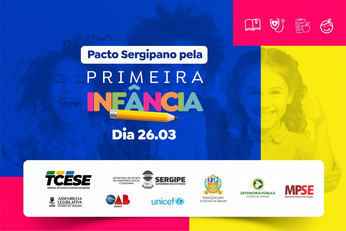 Pacto Sergipano da Primeira Infância será instituído nesta terça-feira, 26/3 - Imagem: TCE Sergipe
