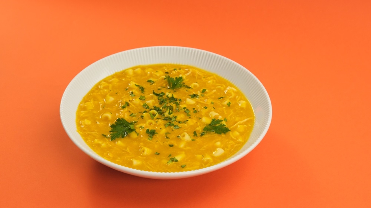 Caldo de Abóbora com Frango e Macarrão - Foto: Todeschini/Divulgação