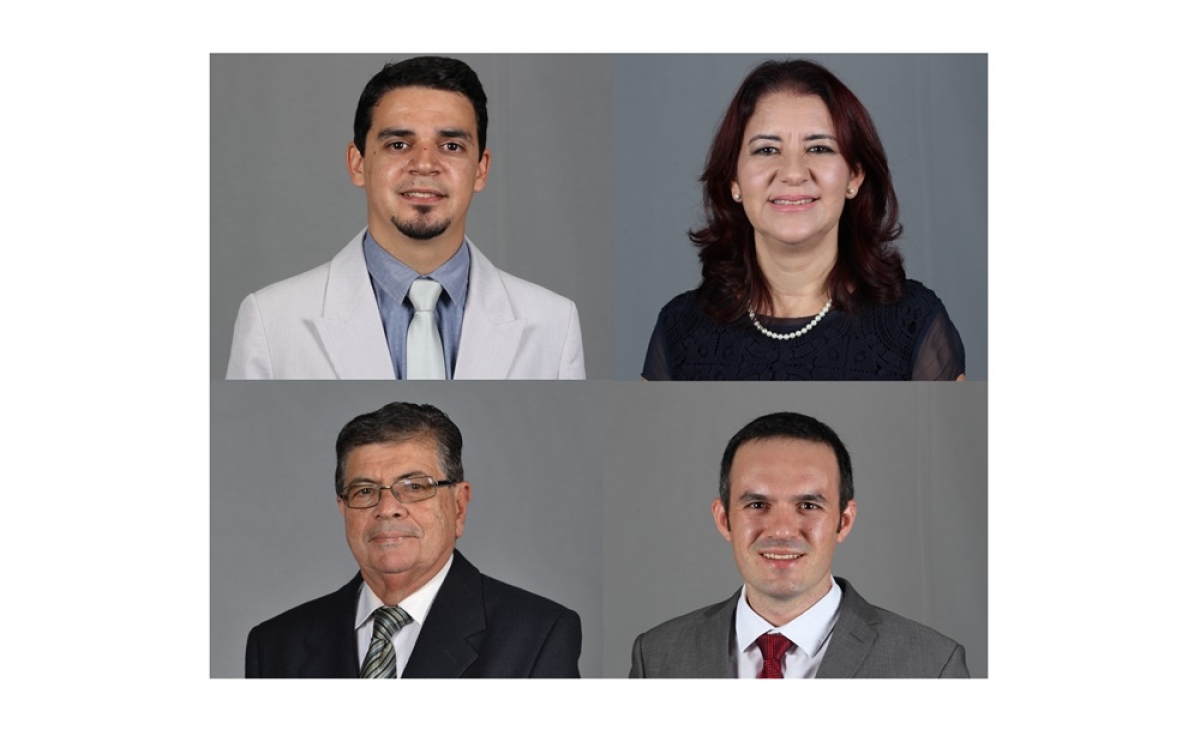 Em sentido horário, os professores-doutores Ranyere Lucena, Eliane Cavalcanti, Gustavo Rodrigues e César Costapinto, todos do PEP/Unit - Foto: Ascom Unit
