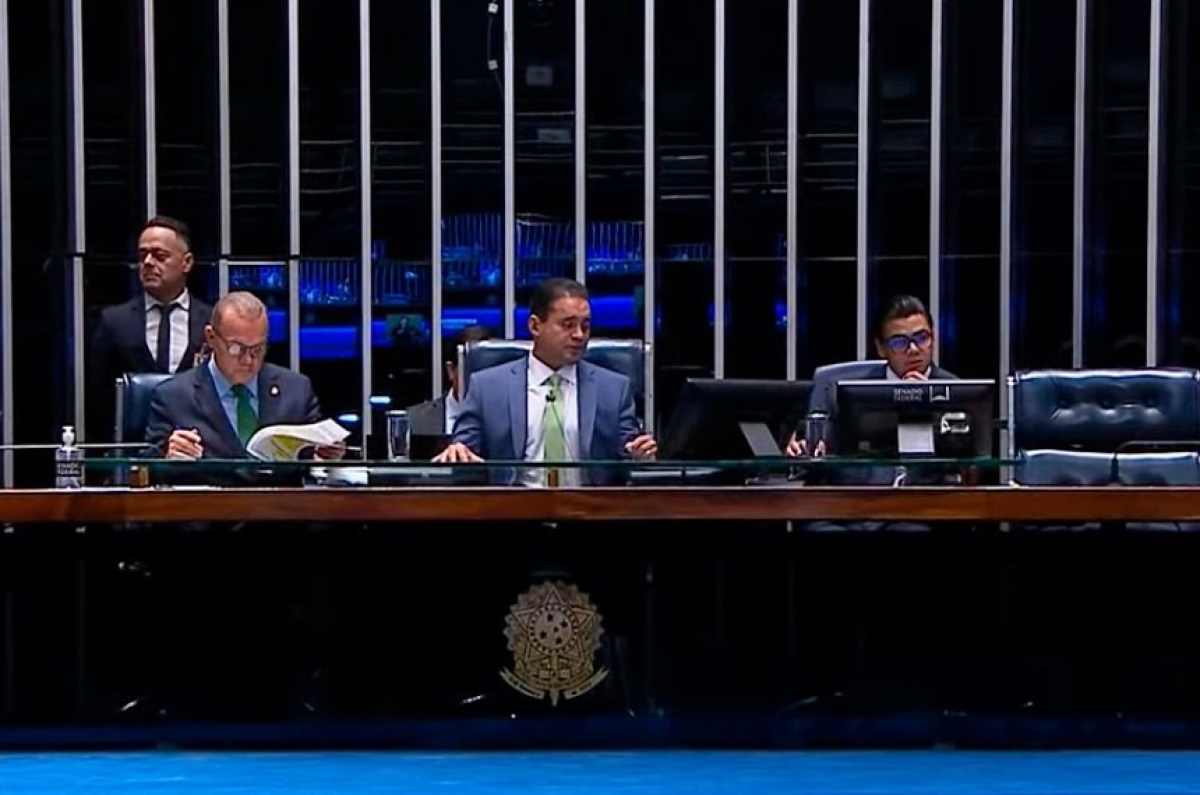 Sessão plenária do Senado desta quinta-feira presidida por Weverton - ReproduçãoTv Senado
