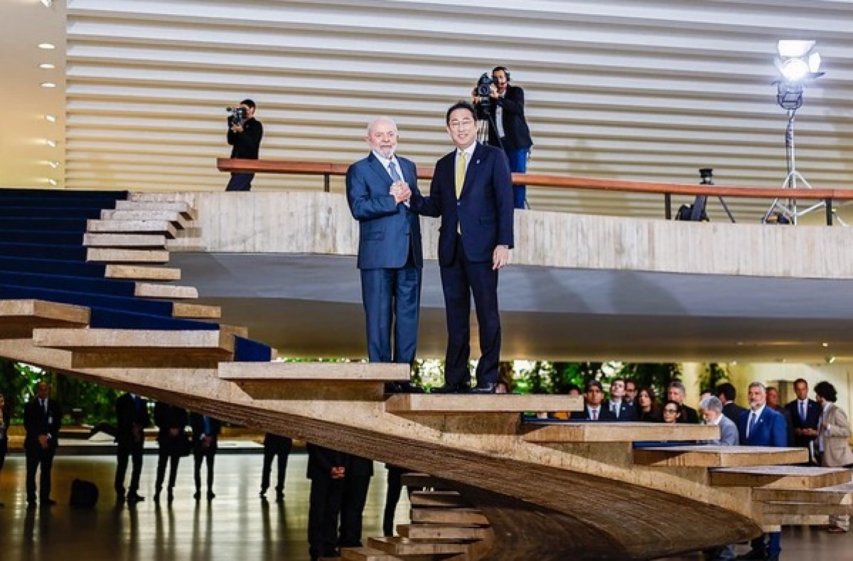 Lula durante almoço em homenagem ao primeiro-ministro do Japão, Fumio Kishida - Foto: Ricardo Stuckert / PR