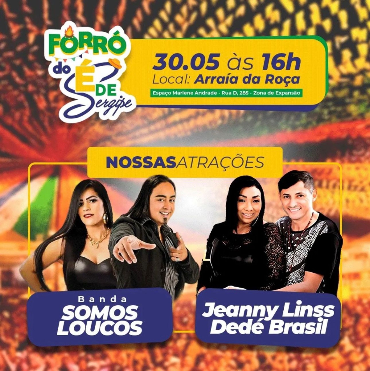 Forró do "? de Sergipe" acontece no dia 30 de maio no Arraiá da Roça - Foto: Divulgação/Martins Assessoria Digital e Marketing