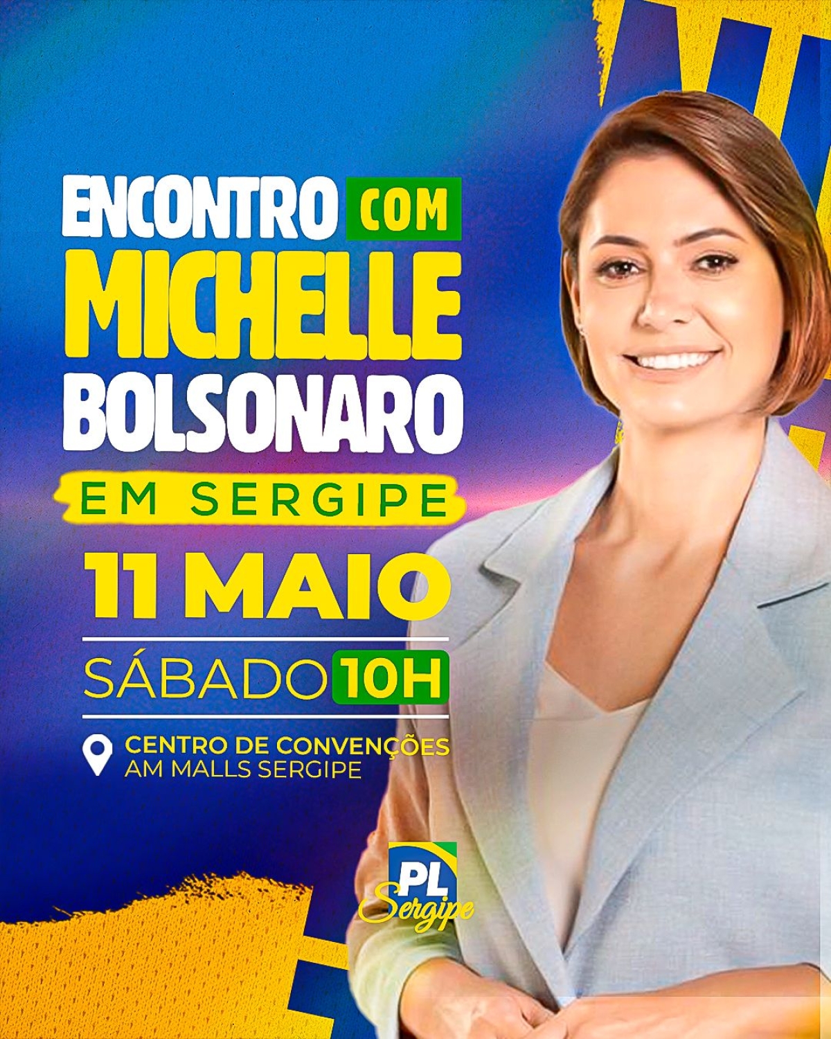 PL Sergipe convida para encontro no próximo sábado, 11, com a presença de Michelle Bolsonaro - Foto: PL Sergipe