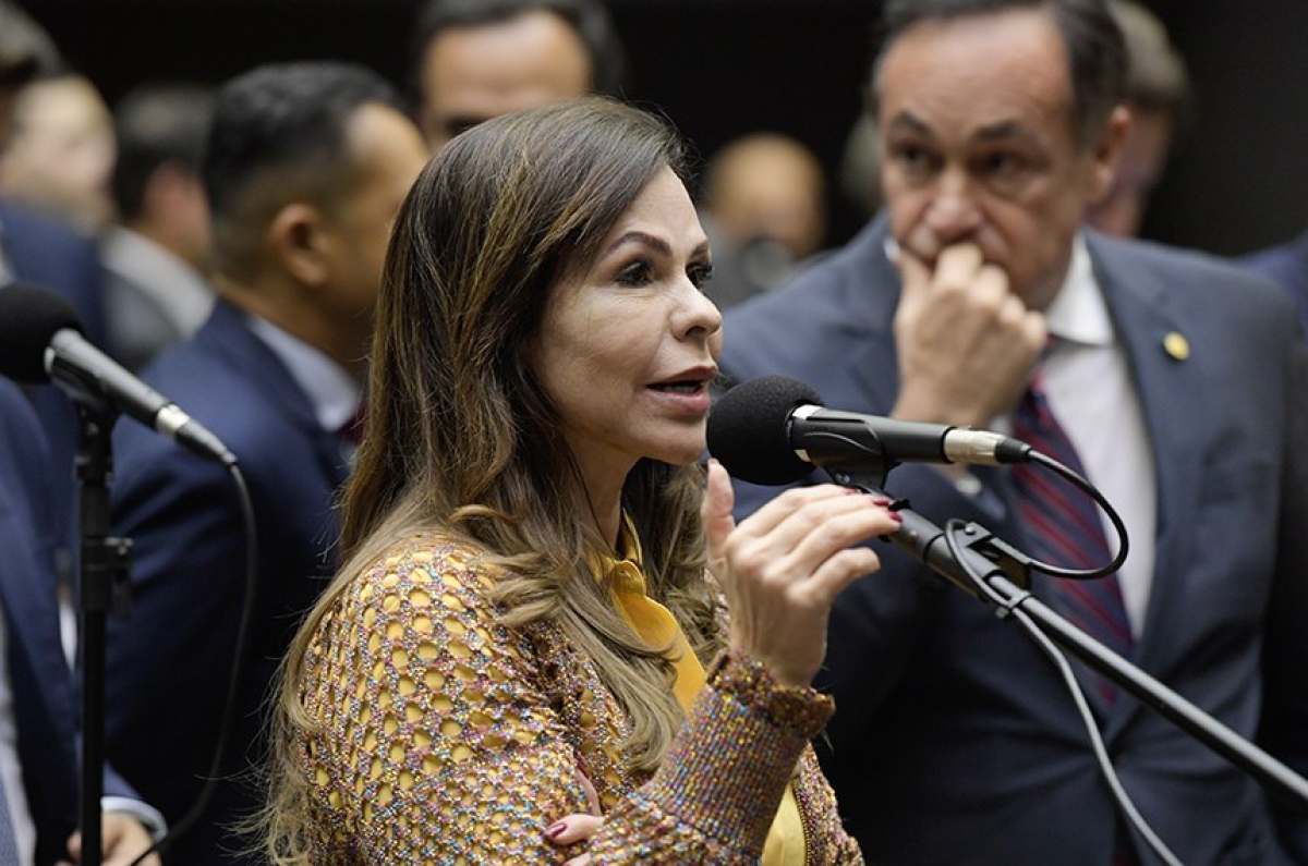 Dorinha fala na sessão do Congresso: senadora apresentou o projeto que deu poder no Pnae aos entes federados - Foto: Saulo Cruz/Agência Senado