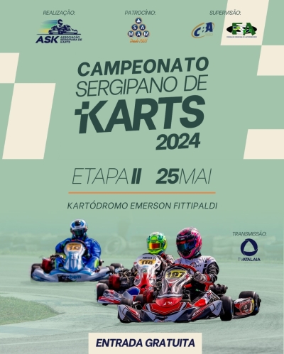 Segunda etapa do Campeonato Sergipano de Karts acontece neste sábado, 25 - Imagem: Divulgação
