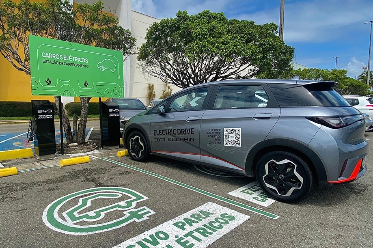 Estação de Carregamento de Carros Elétricos - Foto: Arquivo Shopping Jardins                                                                                                                                                                         