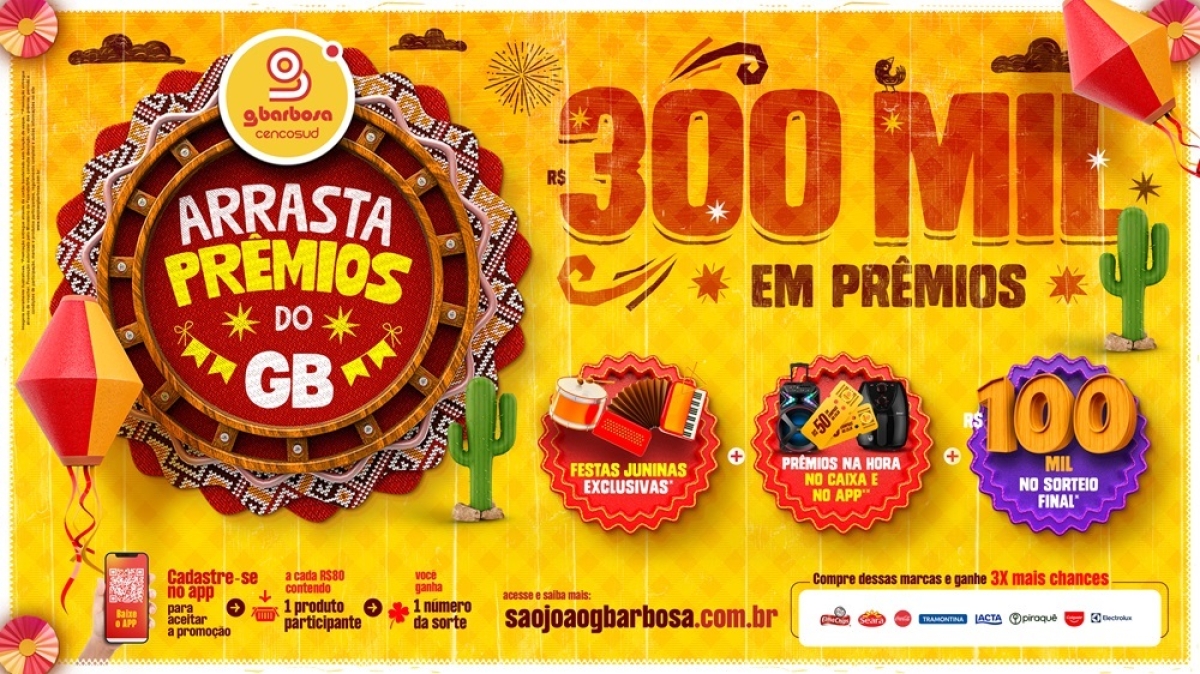 GBarbosa lança campanha de São João e vai sortear R$ 300 mil em prêmios - Foto: Divulgação
